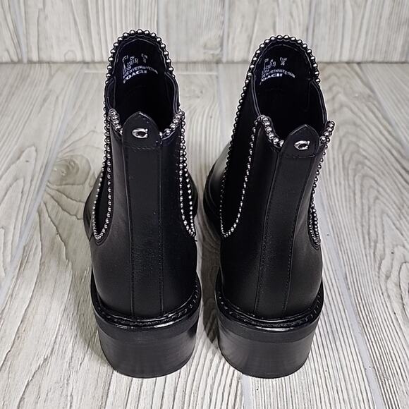 Coach Black Bowery Leather Ankle Boots Womens Size 5.5 NEW - Picture 6 of 13